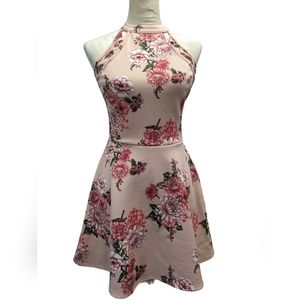 Floral blush pink summer dress